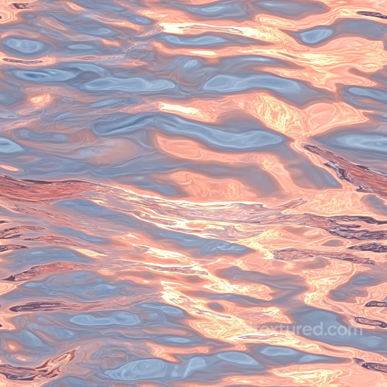 Stylized Water PBR Texture with Warm Sunset Reflections and Smooth Waves Water texture preview