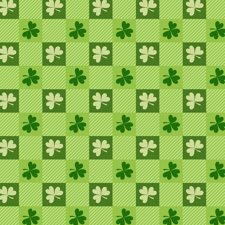 with Green Shamrock Checkered Digital Paper Pattern seamless PBR texture preview