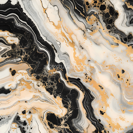 Seamless 3D PBR Marble Texture with Champagne Gold and Black Veined Marble Pattern