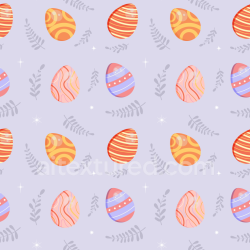 seamless Seamless 3D PBR Texture of Colorful Easter Eggs on Soft Lavender Digital Paper texture 8k free download PBR
