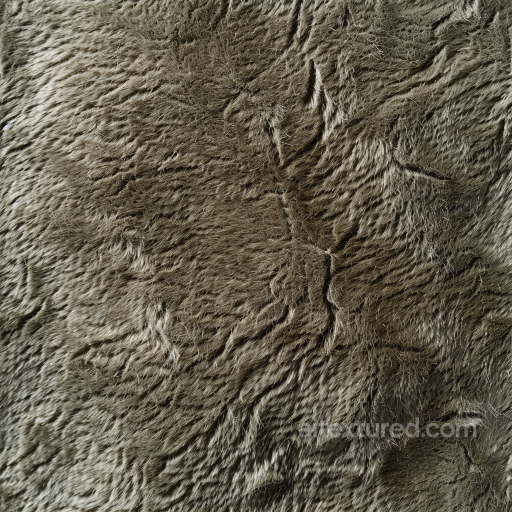 Rough Natural Furry Leather PBR Texture with Coarse Fur and Organic Wrinkles seamless Leather PBR texture