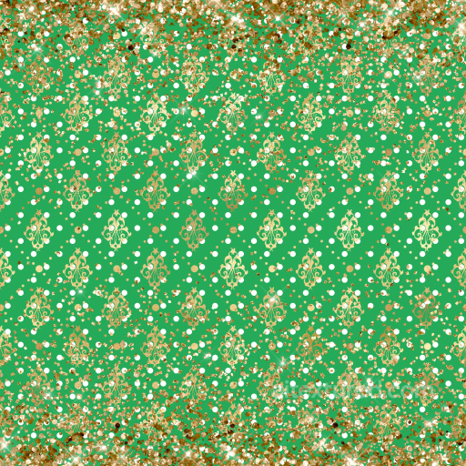 Green Fabric Texture with Gold Glitter and Ornate Pattern seamless St patrick PBR texture
