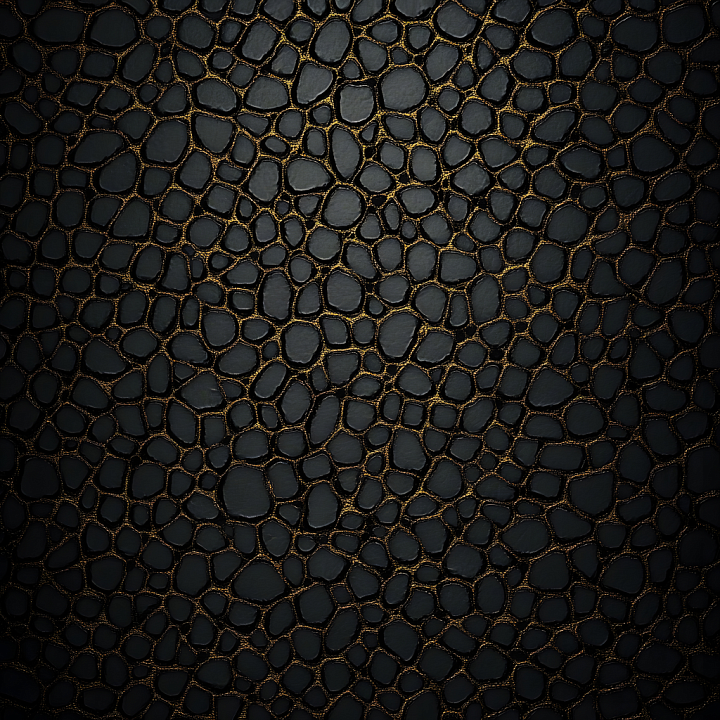 Stylized Dark Cracked Skin with Gold Veins seamless PBR texture preview