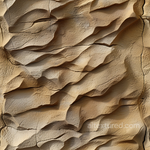Weathered Sandstone Rock Texture with Natural Erosion and Cracks seamless Stone PBR texture