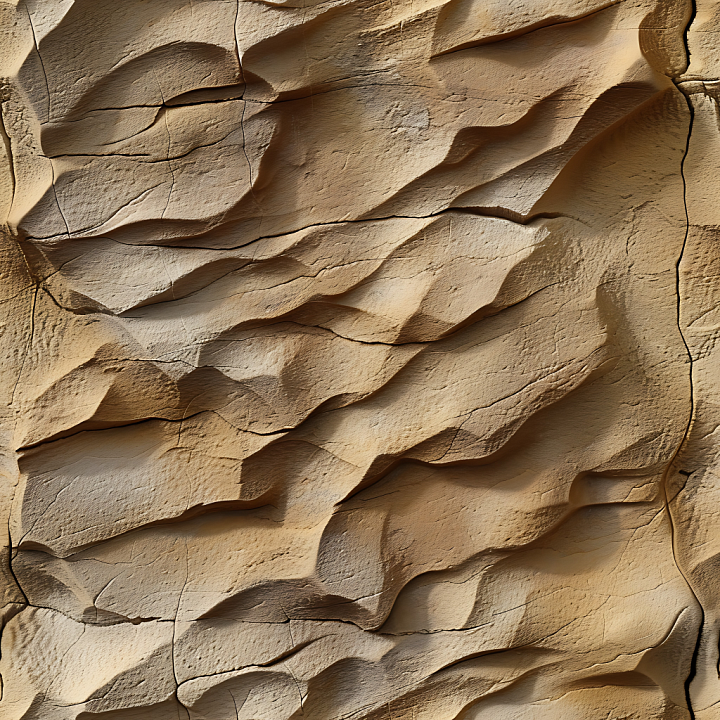 Weathered Sandstone Rock with Natural Erosion and Cracks seamless PBR texture preview