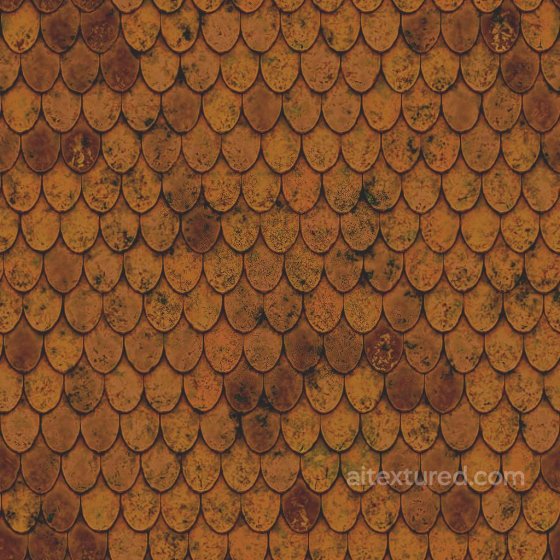 Fish Scale Roof Tile Texture | Free PBR Tile texture preview