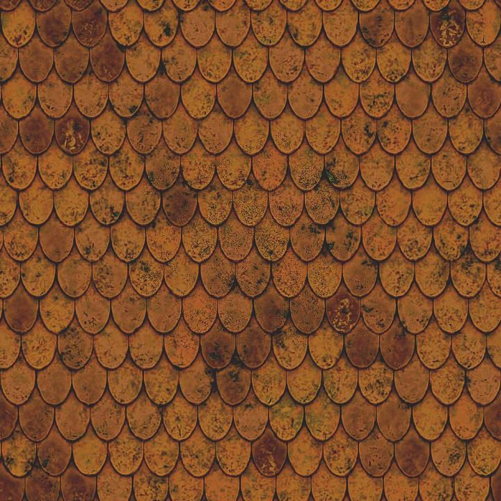 Fish Scale Roof Tile seamless PBR texture preview