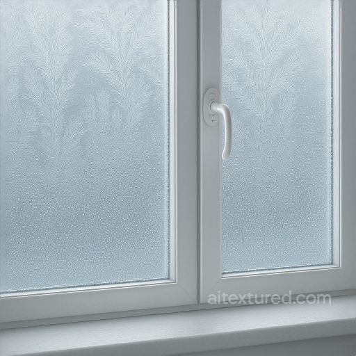 Seamless 8K PBR 3D texture of frosted glass window with intricate frost patterns seamless Window PBR texture