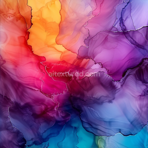Preview — Seamless 3D Alcohol Ink PBR Texture Featuring Vibrant Fluid Waves and Multicolor Translucent Layers