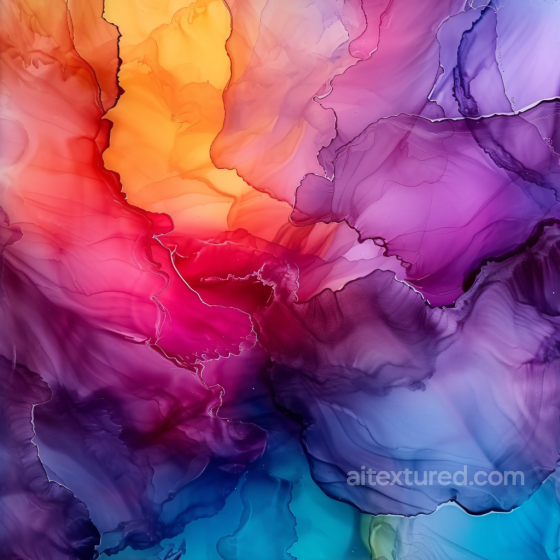 Alcohol Ink PBR Texture Featuring Vibrant Fluid Waves and Multicolor Translucent Layers Alcohol ink texture preview