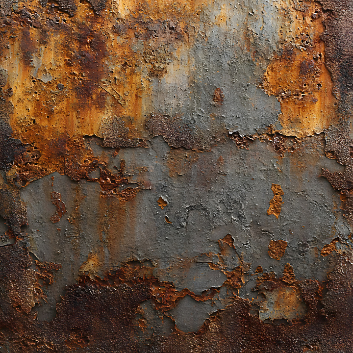Rusted Metal Featuring Cracks, Peeling, and Corrosion seamless PBR texture preview