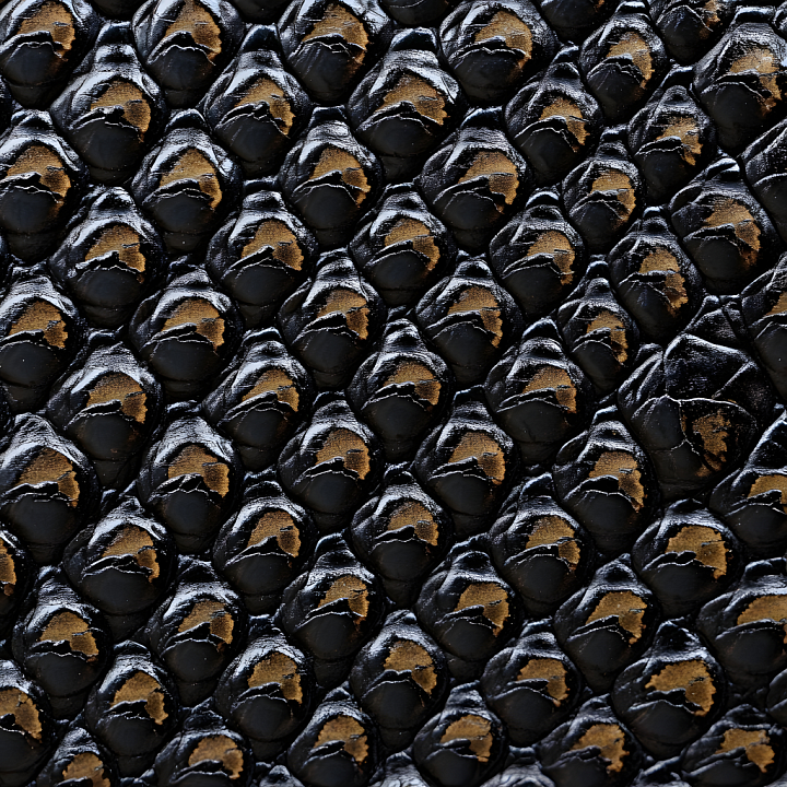 Reptilian Skin With Glossy Black And Gold Scales seamless PBR texture preview