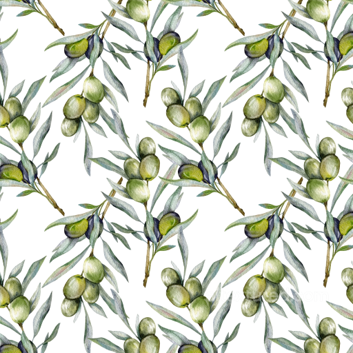 Watercolor Greenery Texture Featuring Olive Branches on White Background seamless watercolor greenery  PBR texture