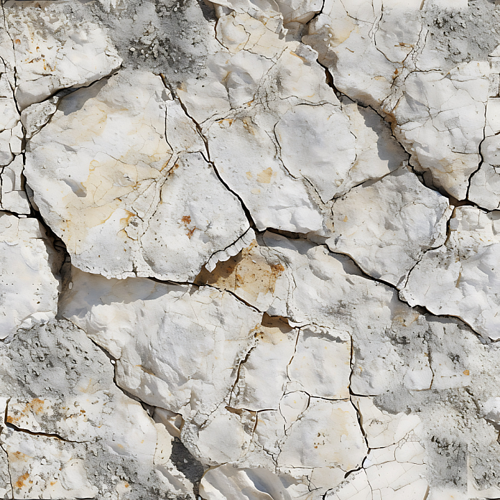 Cracked White Stone Rock with Weathered Surface seamless PBR texture preview