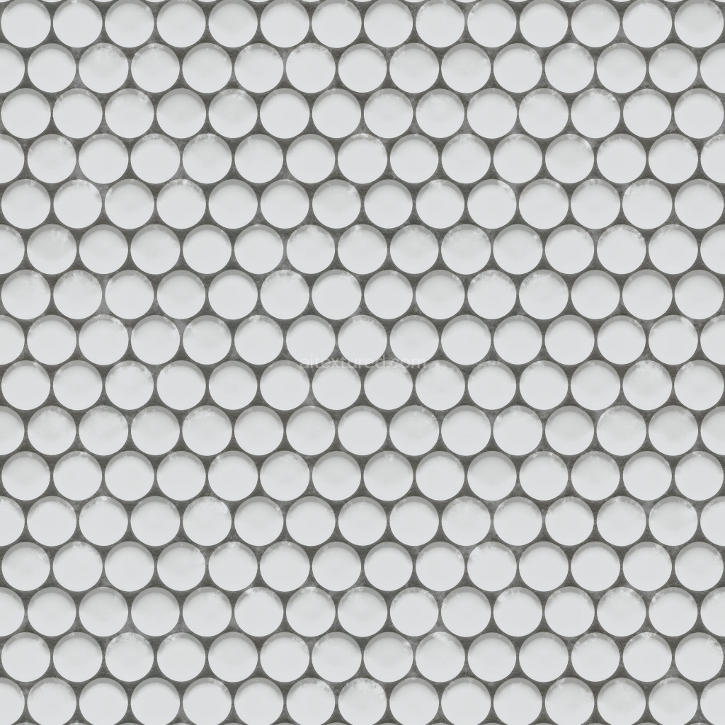 Seamless white circular tiles texture for 3D applications