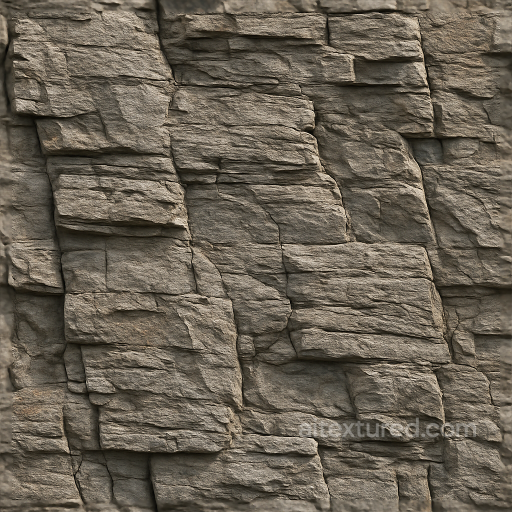 Layered Schist Stone Surface Showing Stratified Geological Features seamless Stone PBR texture
