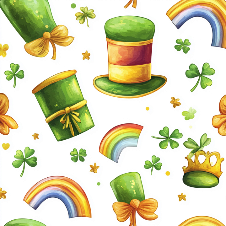 Featuring St Patrick's Themed Digital Paper Pattern seamless PBR texture preview