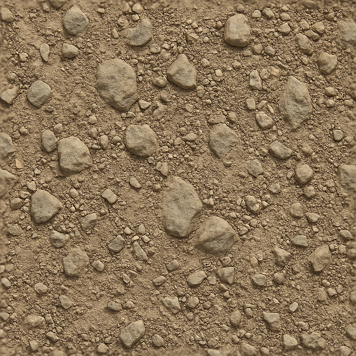 Rocky Ground Surface Displaying Compacted Earth And Stone Fragments seamless PBR texture preview