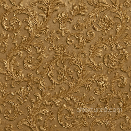 Baroque Ornate Wallpaper With Embossed Brocade And Metallic Satin Sheen seamless Wallpaper PBR texture