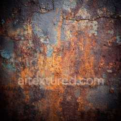 seamless Seamless 3D cracked and rusted metal PBR texture with rich orange and blue corrosion details texture 8k free download PBR