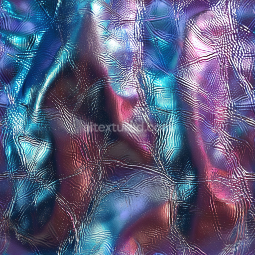 Seamless 3D Glossy Iridescent Embossed Leather PBR Texture with Fine Wrinkles