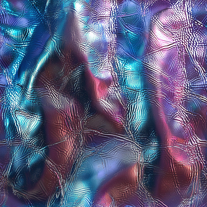 Glossy Iridescent Embossed Leather with Fine Wrinkles seamless PBR texture preview