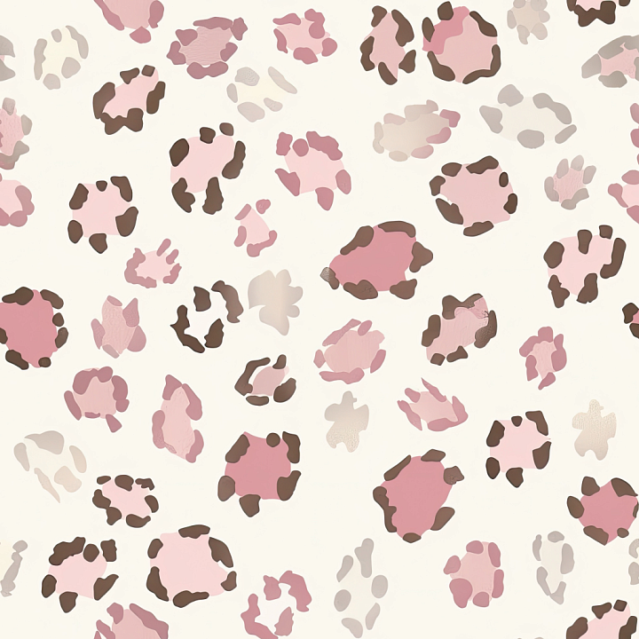 Pastel Pink Leopard Print Fabric with Matte Finish seamless PBR texture preview