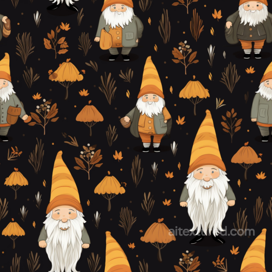 Featuring Autumn Gnomes and Foliage on Dark Background All Easter Digital paper texture preview