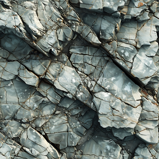Seamless 3D PBR fractured cliff rock texture with detailed cracks and layered slabs