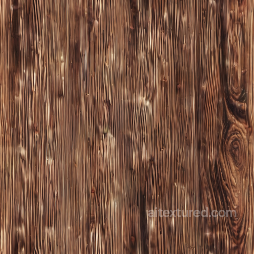 Dark Pine Wood PBR Texture with Fine Vertical Grain and Knots seamless Wood PBR texture