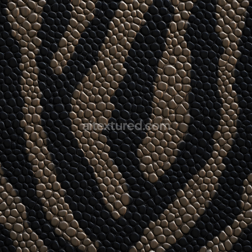 Seamless 3D PBR Texture of Glossy Dark Reptilian Scale Skin Pattern