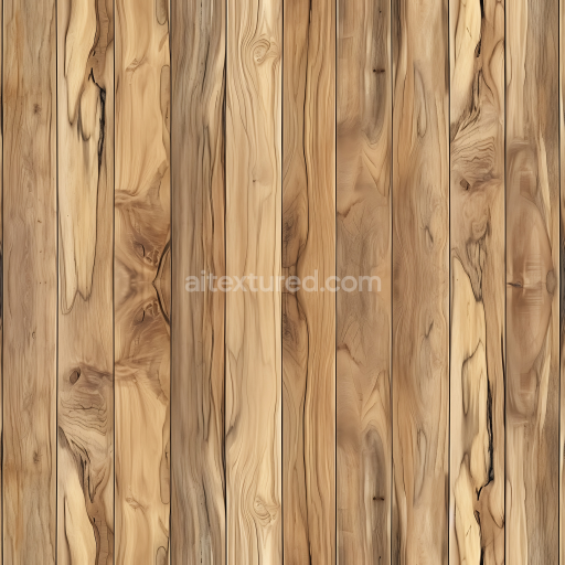Seamless 3D Hickory Wood PBR Texture with Natural Knots and Grain