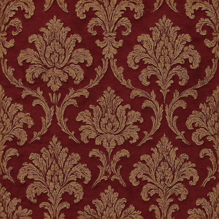 Ornate Brocade Wallpaper With Velvet Finish seamless PBR texture preview