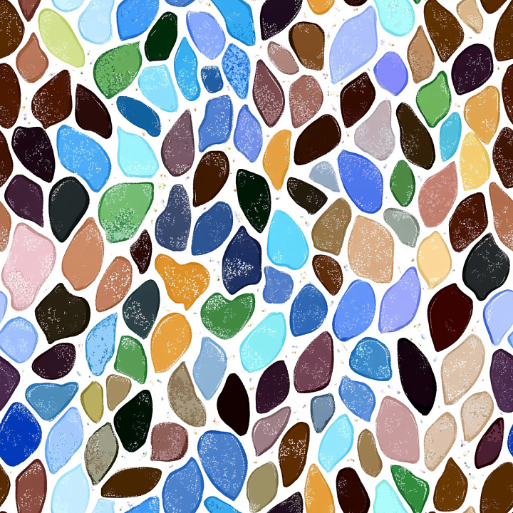 Mosaic Featuring Multicolored Irregular Stone Chip Tiles seamless PBR texture preview