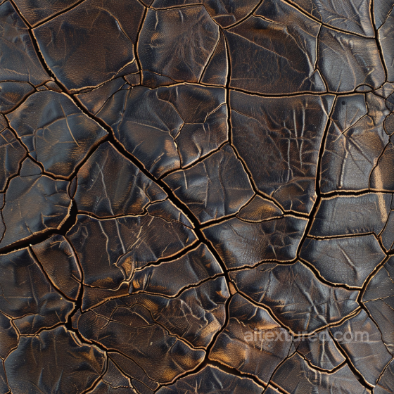 Deeply Cracked Vintage Brown Leather Seamless Texture with Rugged Patina Leather texture preview