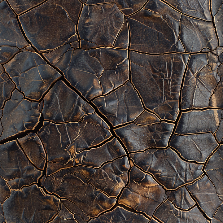 Deeply Cracked Vintage Brown Leather with Rugged Patina seamless PBR texture preview