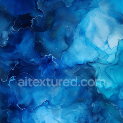 seamless Seamless 3D Alcohol Ink PBR Texture Featuring Deep Blue Fluid Waves and Soft Marbling texture 8k free download PBR