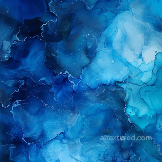 Alcohol Ink PBR Texture Featuring Deep Blue Fluid Waves and Soft Marbling Alcohol ink texture preview