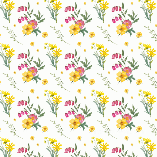 Featuring Delicate Wild Flower Watercolor Pattern seamless Wild Flower  PBR texture