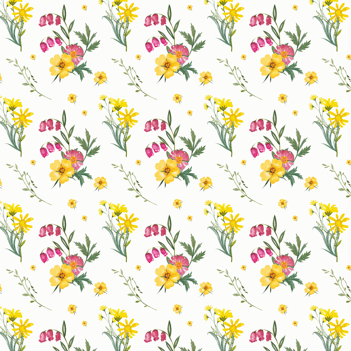 Featuring Delicate Wild Flower Watercolor Pattern seamless PBR texture preview