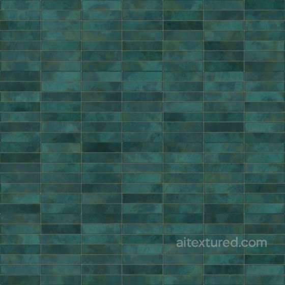 Stacked Slim Green Tiles | Free PBR Tile texture preview