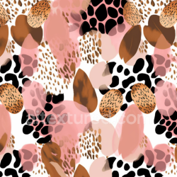 seamless Seamless 3D PBR Leopard Print Textile Texture with Pink, Brown & Black Blotches texture 8k free download PBR