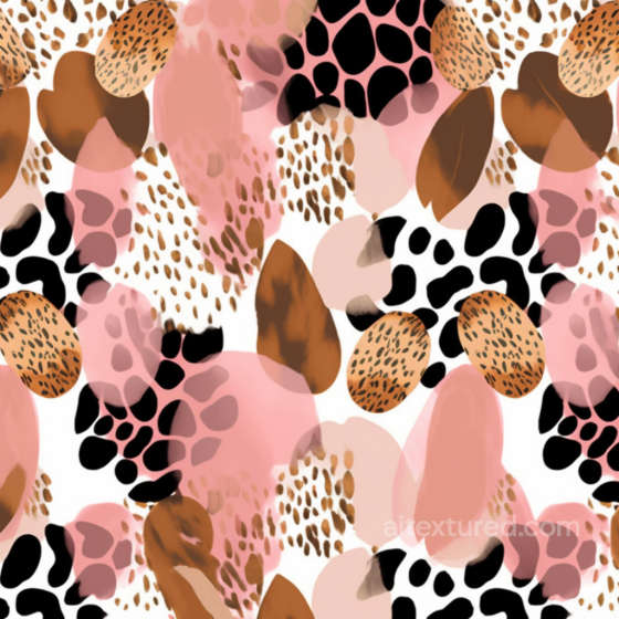 Leopard Print Textile Texture with Pink, Brown & Black Blotches Leopard Print texture preview