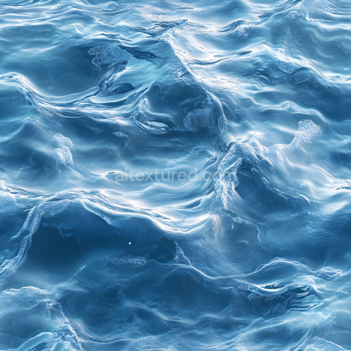 Seamless 3D Water PBR Texture with Realistic Ocean Surface and Dynamic Waves