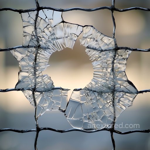 Shattered Glass Texture With Radial Cracks And Central Hole seamless Cracked & Holes PBR texture