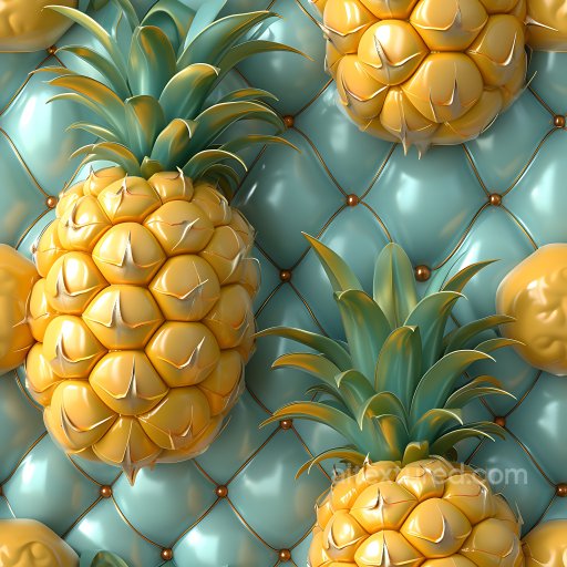 Inflated Quilted Vinyl Panels PBR Texture in Turquoise and Yellow seamless Inflated PBR texture