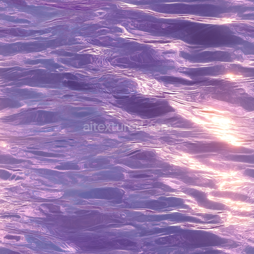Seamless 3D PBR Texture of Stylized Purple Water with Reflective Ripples