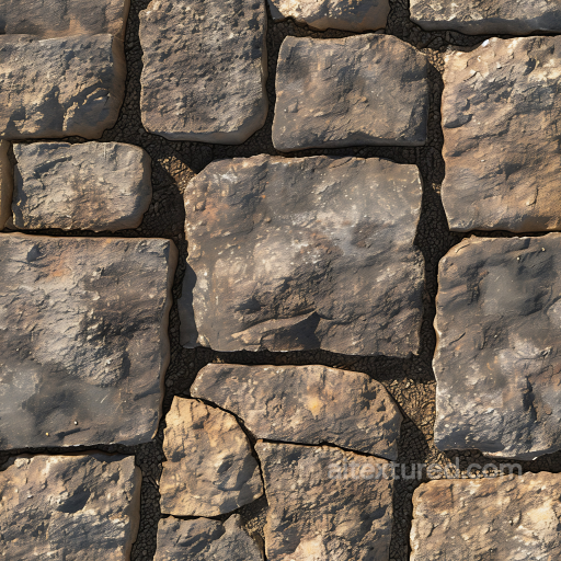 Weathered Stone Pavement PBR Texture with Natural Cracks and Earthy Tones seamless Stone PBR texture