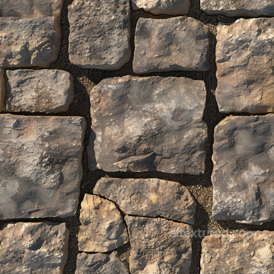 Weathered Stone Pavement PBR Texture with Natural Cracks and Earthy Tones Stone texture preview