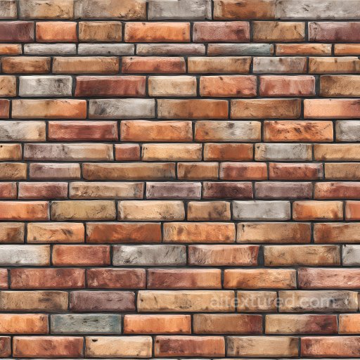 Weathered Cracked Brick Wall PBR Texture in Warm Tones seamless Brick PBR texture